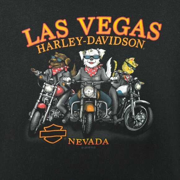 Harley Davidson Las Vegas Nevada Double Sided Graphic T Shirt Womens M/L Black - Picture 7 of 16